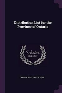 Distribution List for the Province of Ontario