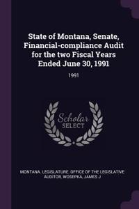 State of Montana, Senate, Financial-Compliance Audit for the Two Fiscal Years Ended June 30, 1991