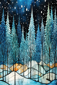 Winter Nightfall Deluxe Boxed Holiday Cards (20 Cards, 21 Self-Sealing Envelopes)