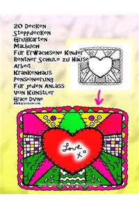 20 Decken Steppdecken Grußkarten Malbuch Für Erwachsene Kinder Rentner Schule zu Hause Arbeit Krankenhaus Pensionierung Für jeden Anlass Von Künstler Grace Divine