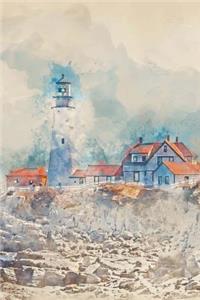 Lighthouse Maine Coast Watercolor Journal