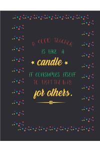A good teacher is like a candle