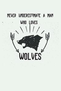 Never Underestimate A Man Who Loves Wolves