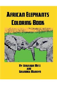 African Elephants Coloring Book