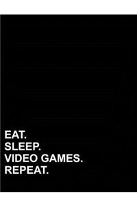 Eat Sleep Video Games Repeat: Composition Notebook: Wide Ruled Diary Books For Teenagers, Journal With Lined Paper, Writing Journal Paper, 8.5 x 11, 200 pages