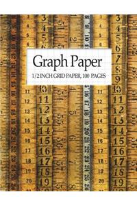 Graph Paper - 1/2 Inch Grid Paper, 100 Pages