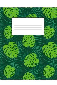 Tropical Hawaiian Monstera and Palm Leaves School Supplies