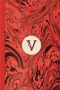 Monogram V Marble Notebook (Regency Red Edition)