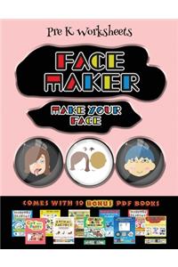 Pre K Worksheets (Face Maker - Cut and Paste)