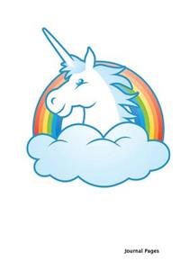Journal Pages - Happy Unicorn (Decorative Notebook)(Unruled)