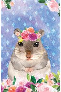 Journal Notebook For Animal Lovers Hamster In Flowers