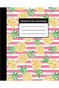 Composition Notebook: Pink Pine Apple a Composition Notebook for Study: Size 8x10 Inches
