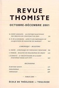 Revue Thomiste - 4/2001