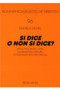 «Si Dice O Non Si Dice?»