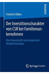 Investitionscharakter Von Csr Bei Familienunternehmen