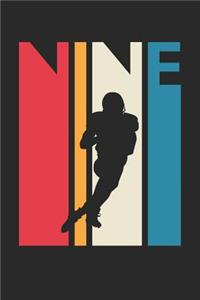 Football Notebook for 9 Year Old Boys and Girls - Vintage Football Journal - 9th Birthday Gift for Football Player Diary