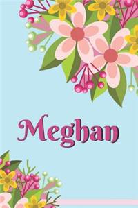 Meghan Personalized Blank Lined Journal Notebook