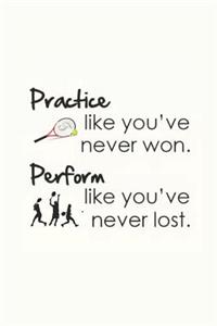 Practice Like You've Never Won. Perform Like You've Never Lost.