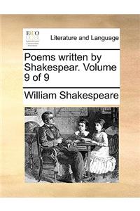 Poems Written by Shakespear. Volume 9 of 9