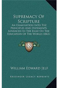 Supremacy Of Scripture
