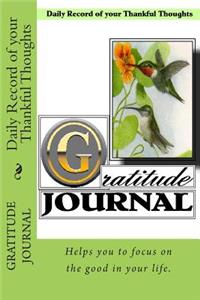 Gratitude Journal - Daily Record of your Thankful Thoughts