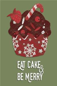 Christmas Journal - Eat Cake & Be Merry (Sage-White)