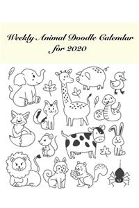 Weekly Animal Doodle Calendar for 2020