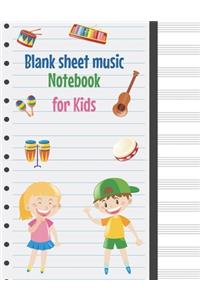 Blank sheet music Notebook for Kids