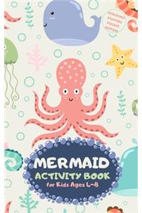 Mermaid Activity Book for Kids Ages 4-8 Stocking Stuffers Pocket Edition