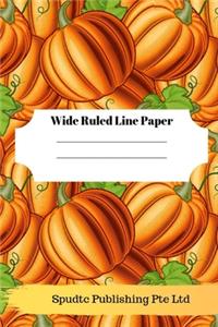 Fall Pumpkin and Thanksgiving Theme Wide Ruled Line Paper