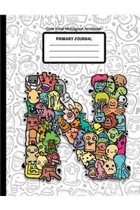 Cute Initial Monogram Notebook Primary Journal