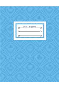 Dream Journal for Kids: Blue Waves Cover 8.5x11 Inches Guided Dream Diary and Activity Book