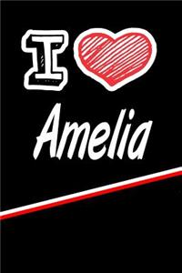 I Love Amelia: Handwriting Journal Practice Writing and Master Your Penmanship Featuring 120 Pages 6x9