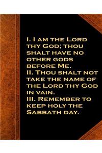 Religious School Composition Book First 3 Commandments Vintage Style Traditional