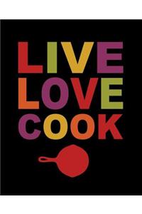 Live Love Cook Blank Keepsake Recipe Book Cookbook