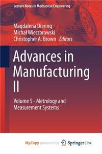 Advances in Manufacturing II