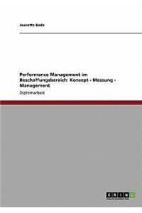 Performance Management in Der Beschaffung. Konzept, Messung Und Management
