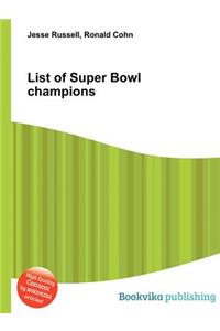 List of Super Bowl Champions