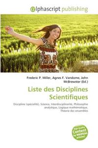 Liste Des Disciplines Scientifiques
