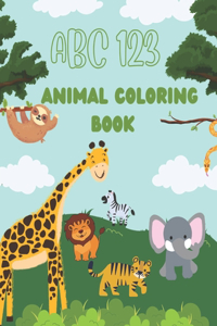 ABC 123 Animal Coloring Book