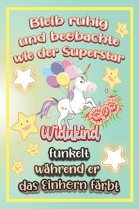 Bleib ruhig und beobachte wie Superstar Widukind funkelt während sie das Einhorn färbt
