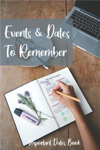 Events and Dates to Remember