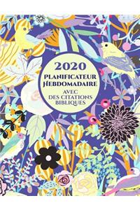 2020 Planificateur Hebdomadaire avec des versets bibliques sur chaque page
