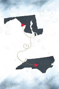 Maryland & North Carolina: Long Distance Out of State Notebook - Blank Lines