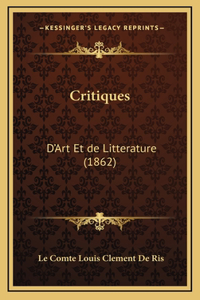 Critiques: D'Art Et de Litterature (1862)