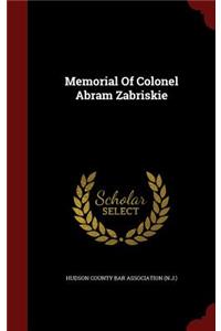 Memorial of Colonel Abram Zabriskie