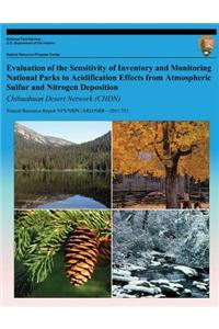 Evaluation of the Sensitivity of Inventory and Monitoring National Parks to Acidification Effects from Atmospheric Sulfur and Nitrogen Deposition