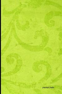 Journal Daily: Greenish Yellow Damask Design Print, Unique Stylish Lined Blank Journal Book, 6 X 9, 200 Pages, Dailyjournal Notebook
