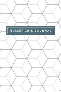 Bullet Grid Journal: White and Gray Geometric Pattern, 150 Dot-Grid Pages, 6