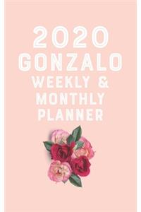 GONZALO planner 2020-2021, planner calendar 2020 for GONZALO Monthly Weekly 2020 Planner A beautiful